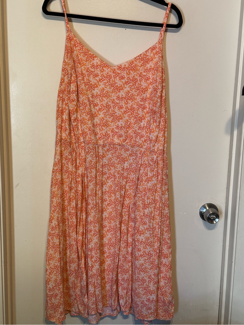 Old Navy Orange/WhiteFloral Casual Flowy Fit Cami Sundress Plus Sz 3XL EUC